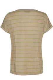 Kay Stripe Tee | Forest Green | T-shirt fra Mos Mosh
