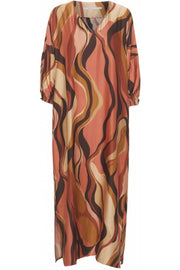 Esther dress | Wave print orange | Kjole fra Costamani