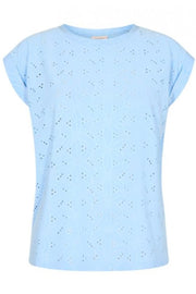 Blond-Tee-Flower | Chambray Blue  | T-Shirt fra Freequent