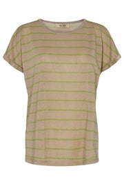 Kay Stripe Tee | Forest Green | T-shirt fra Mos Mosh