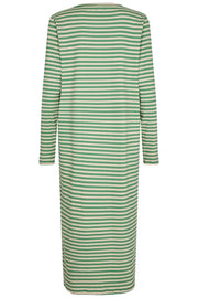 Alma LS T-shirt Dress | Dark Sand Green Stripe | Kjole fra Liberté