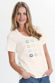 CUgith Vneck T-Shirt | Spring Gardenia | T-shirt fra Culture