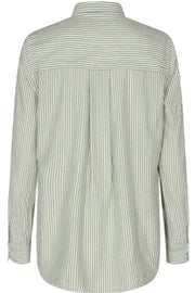 Karli Stripe Shirt | Forest Green | Bluse fra Mos Mosh