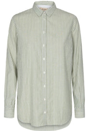 Karli Stripe Shirt | Forest Green | Bluse fra Mos Mosh