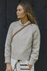 Charlie recycle knit pullover | Sand melange | Bluse fra Costamani