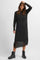 Edelyn Long Dress Flower | Black Solid | Lang kjole fra Freequent