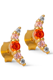 Refina Stud | Orange / Pink | Øreringe med farvede sten fra Enamel