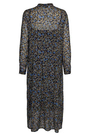 Ello Long Dress | Navy Blazer | Lang kjole med print fra Freequent