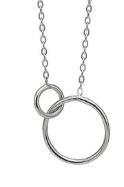 DOUBLE CIRCLE NECKLACE | Sølv | Halskæde med 2 ringe fra ENAMEL