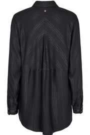 Enola Shine Stipe Shirt | Black | Skjorte fra Mos Mosh