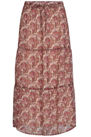 Emily long skirt | Brick red | Lang maxinederdel fra Freequent