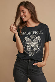 Que Tee | Black Mix | T-shirt fra Freequent