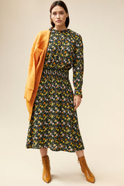 Trista Dr | Sort | Lang kjole med blomsterprint fra Freequent