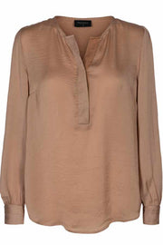 Nicci Blouse Puff | Gold | Bluse med pufærmer fra Freequent