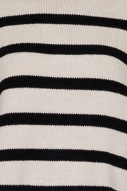 Fanning Stripe Knit Blouse | Sand | Strik fra Neo Noir