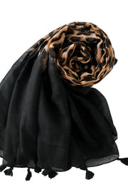 Fillmore | Brown | Tørklæde med dipdye leoprint fra Lazy Bear
