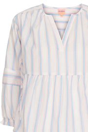 Kaia Big Stripe Blouse | Blue/White/Rosa Stripe | Bluse fra Gossia