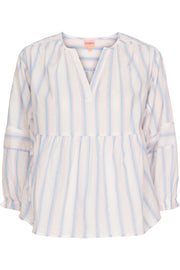 Kaia Big Stripe Blouse | Blue/White/Rosa Stripe | Bluse fra Gossia