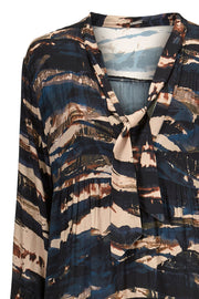 Long dress | Sort/Blå/Brun | Maxi kjole med print fra Gustav