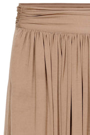 High Waist Wide Skirt | Lysebrun | Lang højtaljet nederdel fra Gustav