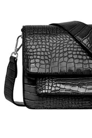 Cayman Pocket Bag | Black | Sort laktaske med lomme fra Hvisk