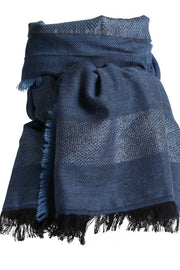 Hazel scarf | Blue | Tørklæde med lurex striber fra Stylesnob