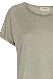 Kay Tee | Oil Green | T-shirt med glimmer fra Mos Mosh