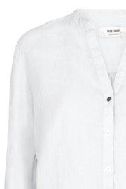 Danna Linen Blouse | White | Hørskjorte fra Mos Mosh