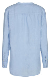 Danna Linen Blouse | Chambray blue | Hørskjorte fra Mos Mosh