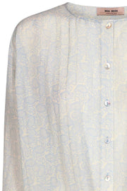 Valja Mini Paisley Shirt | Chambray blue | Skjorte med bindebånd fra Mos Mosh