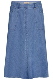 Alice Mistral Skirt | Blue | Denim nederdel fra Mos Mosh