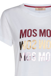 Mavis O-SS Tee | White | T-Shirt fra Mos Mosh