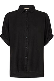 Aven SS Linen Shirt | Black | Skjorte fra Mos Mosh