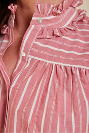 Hattie Vintage Stripe Blouse | Faded Rose | Bluse fra Mos Mosh