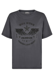 Hebe O-SS Oversize Tee | Asphalt | T-shirt fra Mos Mosh