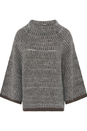 Helmi striped knit | GreyGrey | Strik fra Gustav
