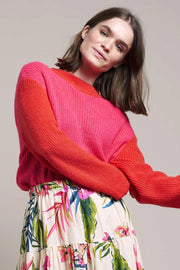 Ameli Jumper | Pink & Rød | Sweater fra Lollys Laundry