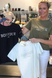 Bonjour tee | Offwhite | T-shirt fra Freequent