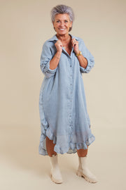 Frill shirt dress | Blå | Kjole fra Marta du Chateau