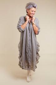Frill shirt dress | Grey | Kjole fra Marta du Chateau