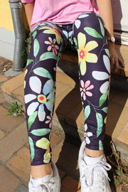 Nicole leggings | Navy Flower | Blomstrede leggings fra Liberté
