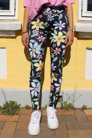 Nicole leggings | Navy Flower | Blomstrede leggings fra Liberté