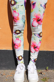 Nicole leggings | Mint Flower | Blomstrede leggings fra Liberté