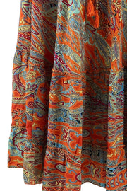 Luna Frill Maxi SKirt | Exotic Orange | Lang nederdel fra Black Colour