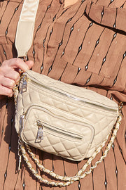 Bsubmit Belt Bag | Cream | Bælte taske i quiltet look fra Steve Madden