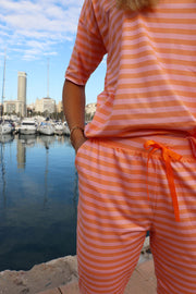Alma Shorts | Orange Rose Stripe | Shorts fra Liberté