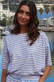 Alma T-Shirt | Baby Blue Rose Stripe | T-Shirt fra Liberté
