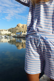 Alma Shorts | Baby Blue Rose Stripe | Shorts fra Liberté
