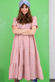 Siena Linen Maxi Dress | Rose | Kjole fra Black Colour