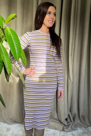 Roberta Dress | Lavender Yellow Stripe | Kjole fra Liberté